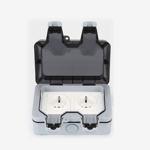 Outdoor Waterproof <strong>Socket</strong> IP66 <strong>Bathroom</strong> Wall Switch Double European Standard French <strong>Socket</strong> Rainproof Charging Plug Row - Product Image 4