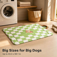 Coussin pour animaux de compagnie en tissu Oxford imperméable, pliable, léger, portable, à motif à carreaux, toutes saisons