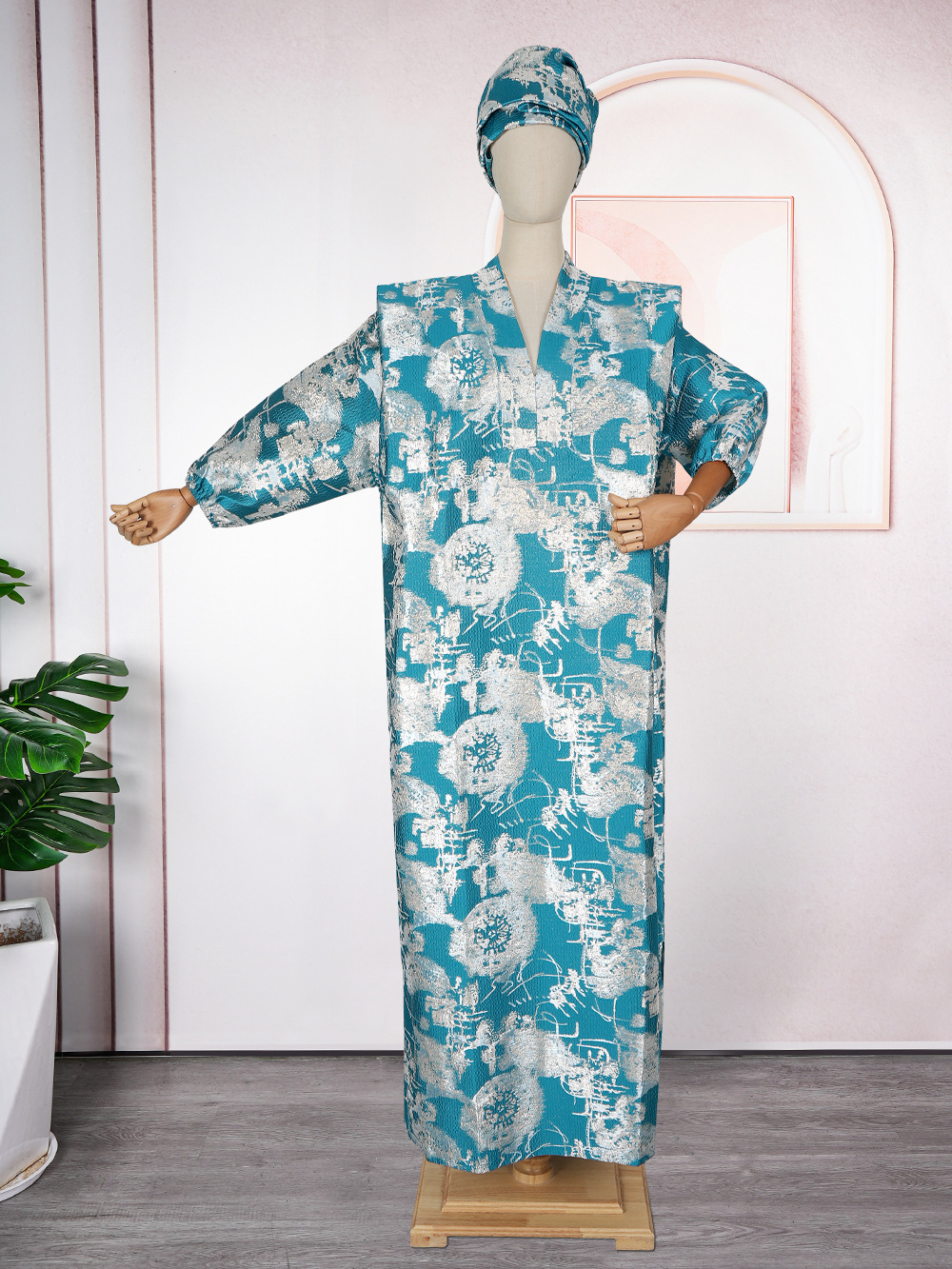 Jacquard Free Size African Straight Dress Elegant Loose Boubou Dress Set  With Scarf Robe for Women| Alibaba.com