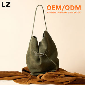 LZ Top Grain Cow <strong>Leather</strong> <strong>Bucket</strong> <strong>Bag</strong> Premium Suede <strong>Womens</strong> Shoulder <strong>Bag</strong> Large Capacity Genuine <strong>Leather</strong> Handbags Tote <strong>Bag</strong> - Product Image 3