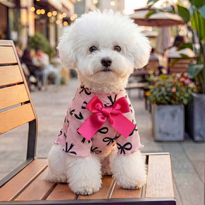 Chemise de base pour animaux de compagnie PETCIRCLE, printemps et automne, pour petits chiens et chats, chaude et confortable, avec un joli nœud, pour la Saint-Valentin - Product Image 1