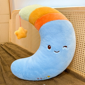 Almohada de Peluche Suave de 40cm, Serie Arcoíris, Cojín de Luna y Estrella, Venta al por Mayor y Menor, Decoración Cómoda para el Hogar - Product Image 3