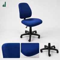 Chaise de bureau ergonomique sans accoudoirs, pivotante, réglable, en maille respirante, avec base en acier inoxydable, pour hôpitaux, réunions d'affaires et négociations