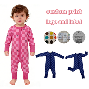 ชุดจั๊มสูทเด็กแรกเกิดแบบสบายๆ 0-3 เดือน เสื้อผ้าชิ้นเดียว แขนยาว <span class=keywords><strong>บอดี้</strong></span><span class=keywords><strong>สูท</strong></span>เด็กผู้หญิง ซิป ชุดรอมเปอร์ผ้าไผ่ - Product Image 1