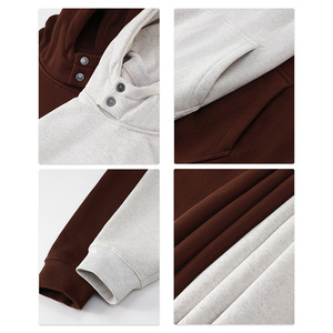 เสื้อฮู้ดดี้ผ้าฝ้าย 100% ขายส่ง พิมพ์โลโก้ตามสั่ง ทรงโอเวอร์ไซส์ ไหล่ตก ผ้าฟลีซหนานุ่ม - Product Image 3