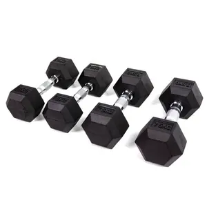 जेडब्ल्यू हेक्स-दौर सिर कसरत उपकरण 20kg टिकाऊ रबर encased हेक्स कीमत dumbbells 1kg 5kg