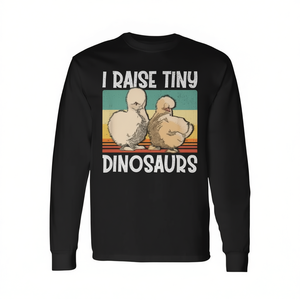 T-shirt à manches longues pour amoureux des poulets Silkie, I Raise Tiny Dinosaurs - Product Image 2