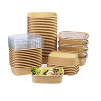 50 Pak 28Oz Wegwerp Kraftpapier Kommen Maaltijdprep Containers Wegwerp Groot Papier
