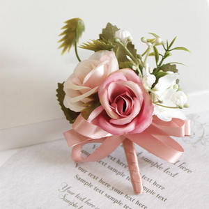 กำไลดอกไม้สำหรับเพื่อนเจ้าสาวและงานพรอมสำหรับงานแต่งงานกำไลข้อมือผ้าไหมเทียมสำหรับเจ้าสาวยอดนิยมใน2023 - Product Image 4