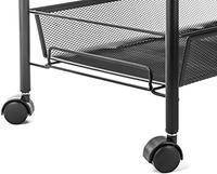 Chariot de Rangement Roulant de Cuisine à 4 Niveaux en Fer avec Revêtement par Poudre, Étagère Amovible, Petit Chariot de Service