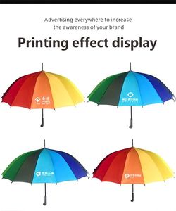 Paraguas de arcoíris de 16 huesos de alta calidad, paraguas de Golf Extra fuerte, abierto automático, a prueba de viento, Extra fuerte y grande para <span class=keywords><strong>2</strong></span> personas - Product Image 5