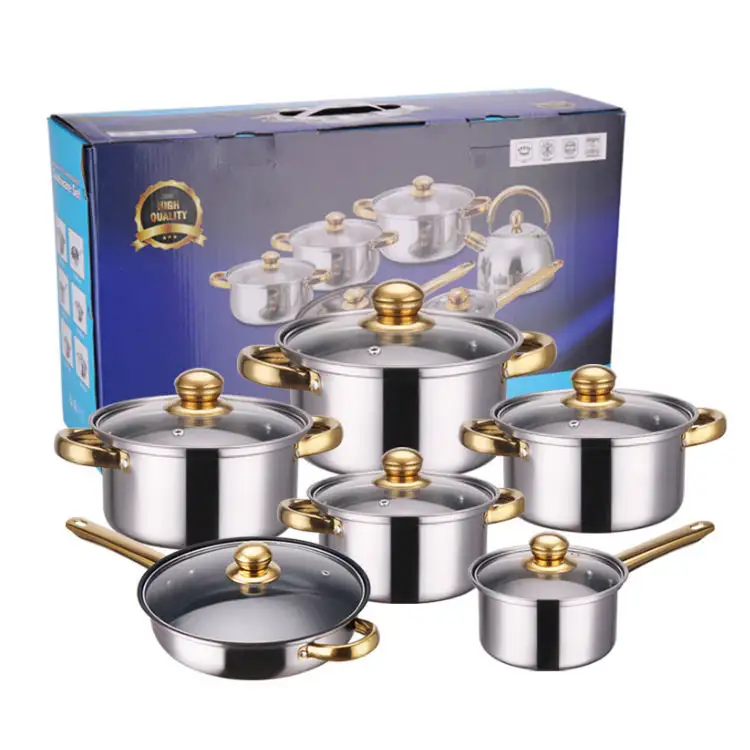 Bán buôn thép không gỉ không dính Cookware sets thép không gỉ chậu và chảo nấu ăn nồi