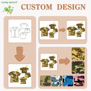 Ensemble haut et short à manches courtes <span class=keywords><strong>en</strong></span> tissu de bambou ultra-doux qui garde votre petite fille au frais tout l'été, imprimé camouflage <span class=keywords><strong>bleu</strong></span> tendance - Product Image 2