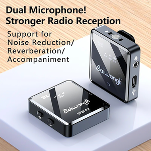 Micrófono Lavalier inalámbrico Ligero Grabación de sonido 3D Micrófono inalámbrico para iPhone Cámaras <span class=keywords><strong>Android</strong></span> Grabar Vlogs Transmisión en vivo - Product Image 2