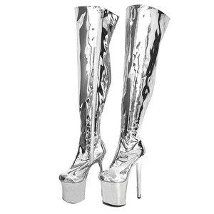 Zapatos de Plataforma con Tacón de Aguja para Bailarinas de Pole Dance, Botas por Encima de la Rodilla de 20cm para Mujer - Product Image 1