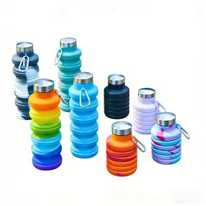 Botella de Agua Plegable de Silicona de 500 ml con Logotipo Personalizado, a Prueba de Fugas, con Mosquetón para Deportes al Aire Libre - Product Image 5