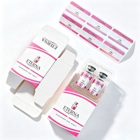 Boîtes en papier recyclé pliables personnalisées, plateau en plastique de 3 ml et 10 ml, logo imprimé holographique, boîte d'emballage pour 2 flacons