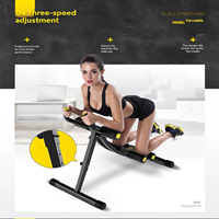 Banc de musculation incurvé à double rail pliable avec cadre métallique durable, écran LCD, pour entraînement abdominal, OEM ODM, logo personnalisé