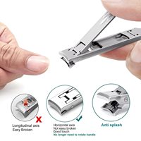 Coupe-ongles en acier inoxydable à double tête ultra-mince pliable avec ouverture large pour ongles épais, doigts et orteils, idéal pour les voyages