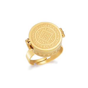 Nhẫn mặt dây chuyền vàng 18K thép không gỉ có thể điều chỉnh, son dưỡng môi ngọc trai mới năm 2024 dành cho nữ - Product Image 3