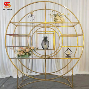 Fondo de escenario de exhibición de boda de pared de champán dorado de lujo a precio de fábrica suave para evento de boda - Product Image 5