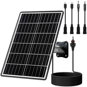 Fuente de Alimentación Continua Impermeable con Panel Solar Integrado de 15W y Batería Recargable de 16000Ah para Carga de Cámaras de CCTV en Exteriores - Product Image 1