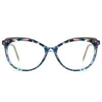 Lunettes de lecture anti-lumière bleue Readsun en gros, monture PC, style œil de chat CP, avec branches à motif diamant