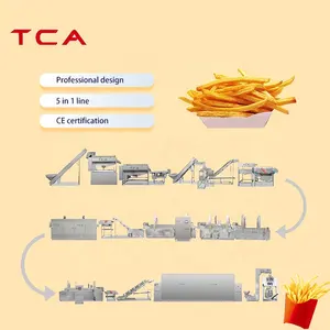 TCA automatic frozen french fries 1 ton french fry production line iqf freezer machine and packaging