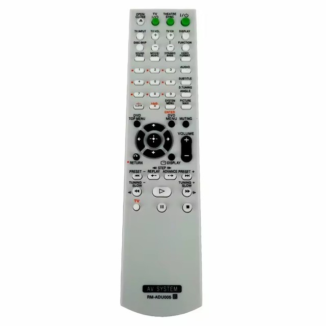 New RM-ADU005 433MHz Wireless Remote Control for DVD Home Theater System with 8 Meter Range 4 Buttons Universal AAA Battery