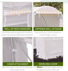 <span class=keywords><strong>Serre</strong></span> <span class=keywords><strong>de</strong></span> <span class=keywords><strong>jardin</strong></span> moderne portable 2,5 x 2 x 2 m, <span class=keywords><strong>jardin</strong></span> accessible, fenêtres en maille, cadre en acier, facile à assembler - Product Image 2