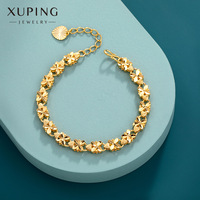 Bracelet pour femme plaqué or 24 carats, motif fleur, style mariage chinois, vente en gros, mode, bijoux Xuping 212, Arabie Saoudite, Dubaï