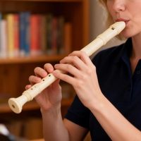 Descant Recorder Soprano Instrument Cleaning Rod Fingering Chart Detachable Baroque Style 8 Hole Open Holes C Key