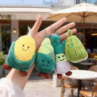 Porte-clés en peluche légumes de 4 pouces, mini, en coton PP, vente en gros d'usine, jouet pour machine à griffes, cadeau, souvenir, pendentifs