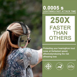 इलेक्ट्रॉनिक शूटिंग कान सुरक्षा ध्वनि हेडफ़ोन सुनने वाले सक्रिय शोर में कमी शिकार सामरिक इयरमफ 22 डीबी - Product Image 6