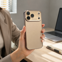 Coque de téléphone en verre trempé avec grande fenêtre pour appareil photo pour iPhone 18 Pro Max, finition mate transparente, toucher doux