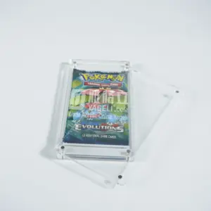 YAGELI pemegang paket karte pokemon transparan, kotak paket kartu booster pokemon perspex bening