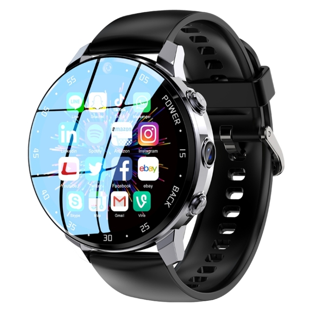 A3 1.43 Inch IP67 Waterproof 4G Android 8.1 Smart Watch Support Face Recognition / GPS 4G+128G