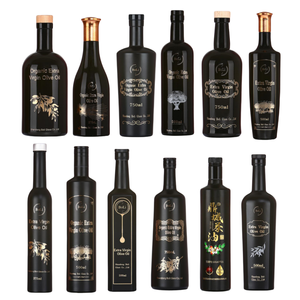 Fabricante de Botellas de Aceite de Oliva de Vidrio Vacías Oscuras Negro Mate de Lujo OEM Personalizadas de 250ml 500ml 750ml 1000ml con Tapa - Product Image 1