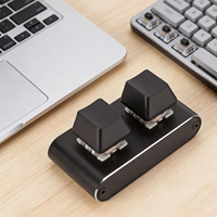 Clavier mécanique programmable à 2 touches en alliage d'aluminium, clavier macro USB avec interrupteurs rouges pour le jeu, raccourcis personnalisés