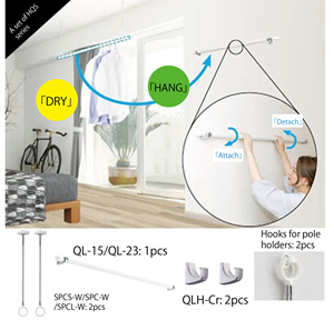 Soporte para Tendedero de Ropa, Fácil de Instalar y Desmontar, Ganchos para Colgar en la Pared, Excelente como Perchero Interior, Uso Seguro, Color Blanco - Product Image 4