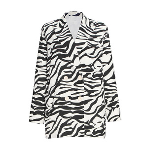 Chaqueta Vintage de manga larga para mujer, traje con cuello en V, estampado colorido, moda nueva, otoño 2021 - Product Image 2