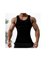 Nouveau design, vente en gros d'usine, stock disponible, gilet décontracté tricoté pour hommes, en coton et élasthanne, avec logo personnalisé, pour le sport et le fitness estival