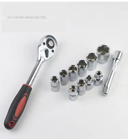 12PCS 1/4" 3/8'' 1/2'' Drive Cr-V Socket Set Vehicle Tools Car Repairing Wrench Spanner Tool Kit Socket Ratchet Set Hand Tools