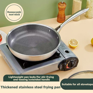Padella in Acciaio Inox con Rivestimento Ibrido a Nido d'Ape Antiaderente, Manico Ergonomico Rivettato per Cucina - Product Image 2