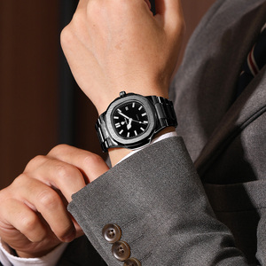 Gohuos 8803 Affascinante Nuovo <span class=keywords><strong>Orologio</strong></span> da <span class=keywords><strong>Uomo</strong></span> <span class=keywords><strong>Nero</strong></span> di Lusso in Acciaio Inossidabile con Display Data Classico al Quarzo Impermeabile - Product Image 3