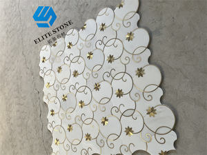 Mosaïque hexagonale mixte pour salle de bain, mosaïque de marbre <span class=keywords><strong>blanc</strong></span> bon marché pour intérieur <span class=keywords><strong>et</strong></span> <span class=keywords><strong>noir</strong></span> - Product Image 4