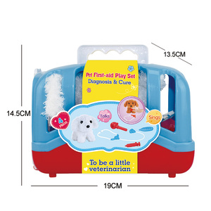 BO en peluche pour animaux de compagnie chien cage semblant jouer docteur jouets ensemble chien avec chant et fonction parlante - Product Image 3