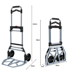 Nhiệm Vụ Nặng Nề Gấp Tay Xe Tải Nhôm Xe Đẩy Đa Mục Đích Barrow Bao Mua Sắm Xe Đẩy Trên Bánh Xe 330lb Khả Năng Tải