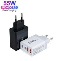 55W double Type C Port 20W 3.0 chargeur USB pour iPhone 16 15 QC 3.0 chargeur Mobile 4 Ports chargeur USB adaptateur secteur de charge rapide