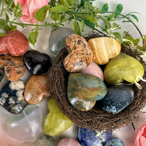 Kindfull Matériaux mélangés de haute qualité <span class=keywords><strong>Coeur</strong></span> de guérison Pierre précieuse en cristal naturel <span class=keywords><strong>Coeur</strong></span> coloré pour FengShui - Product Image 2